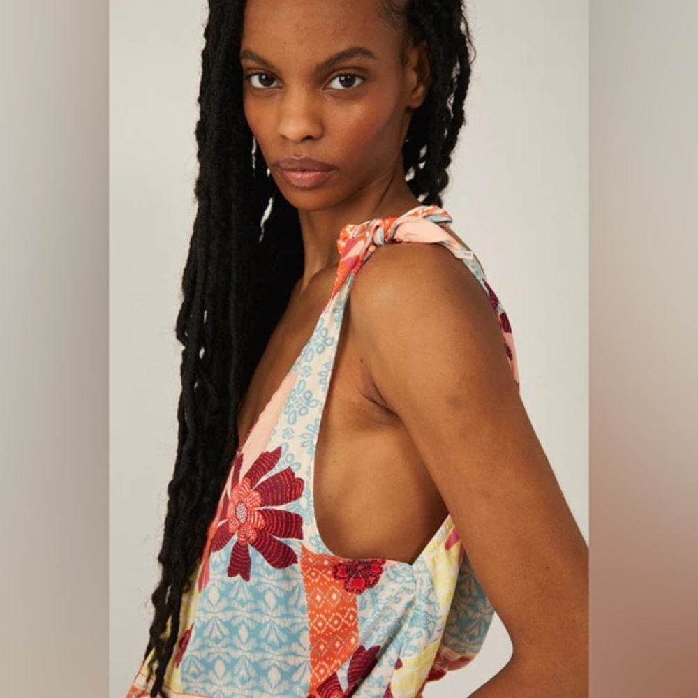 NWT! Free People XS,S,M Tied to You Tank. Tropical combo. $78 - Picture 5 of 14